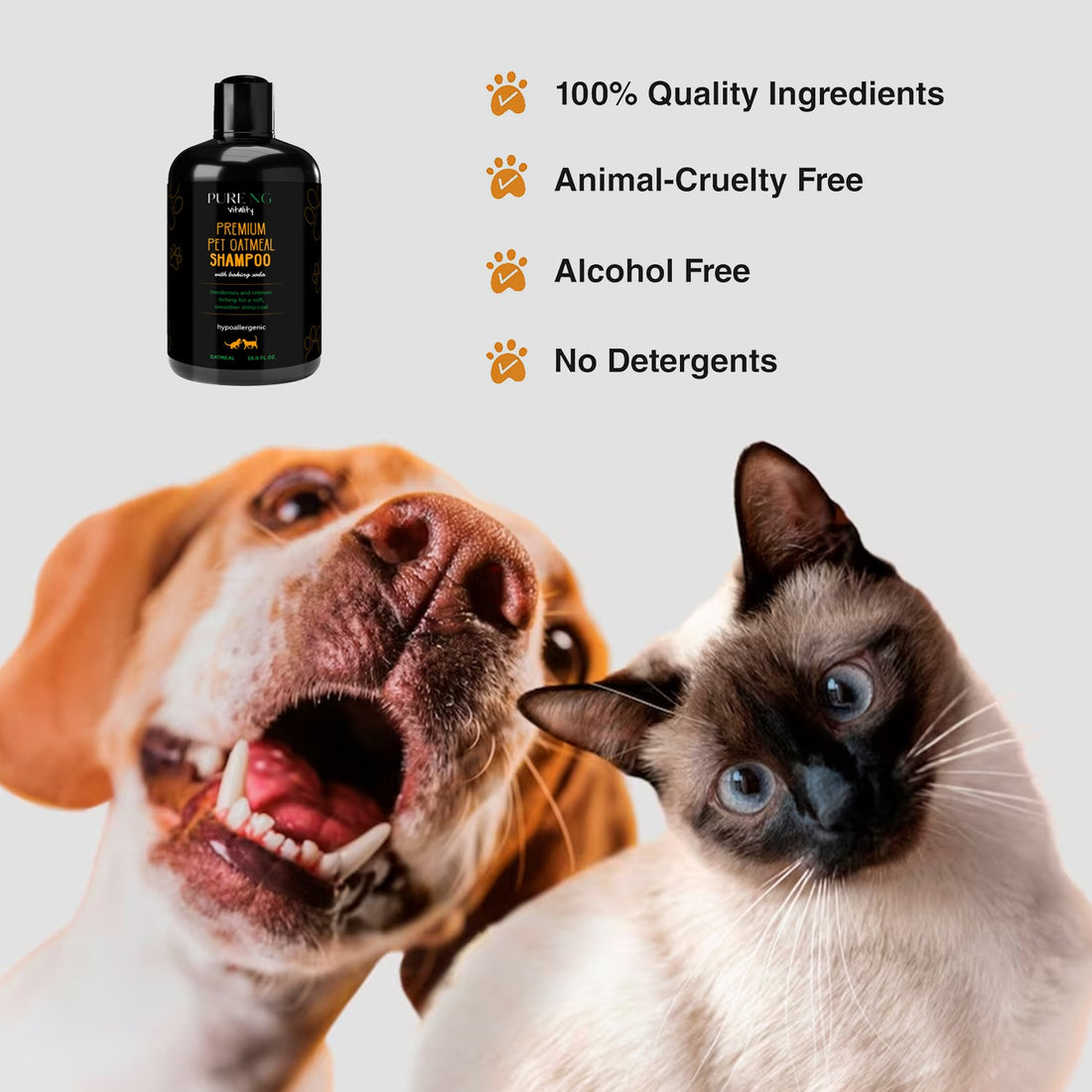 Dry Skin & Anti-itch Relief Shampoo for Dogs and Cats with comforting oatmeal and coconut-derived cleansers +Vitamins A, D, and E